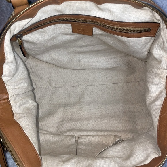 Gucci Rania Monogram GG Web Convertible Satchel Tote Crossbody Bag in Khaki - Picture 13 of 17